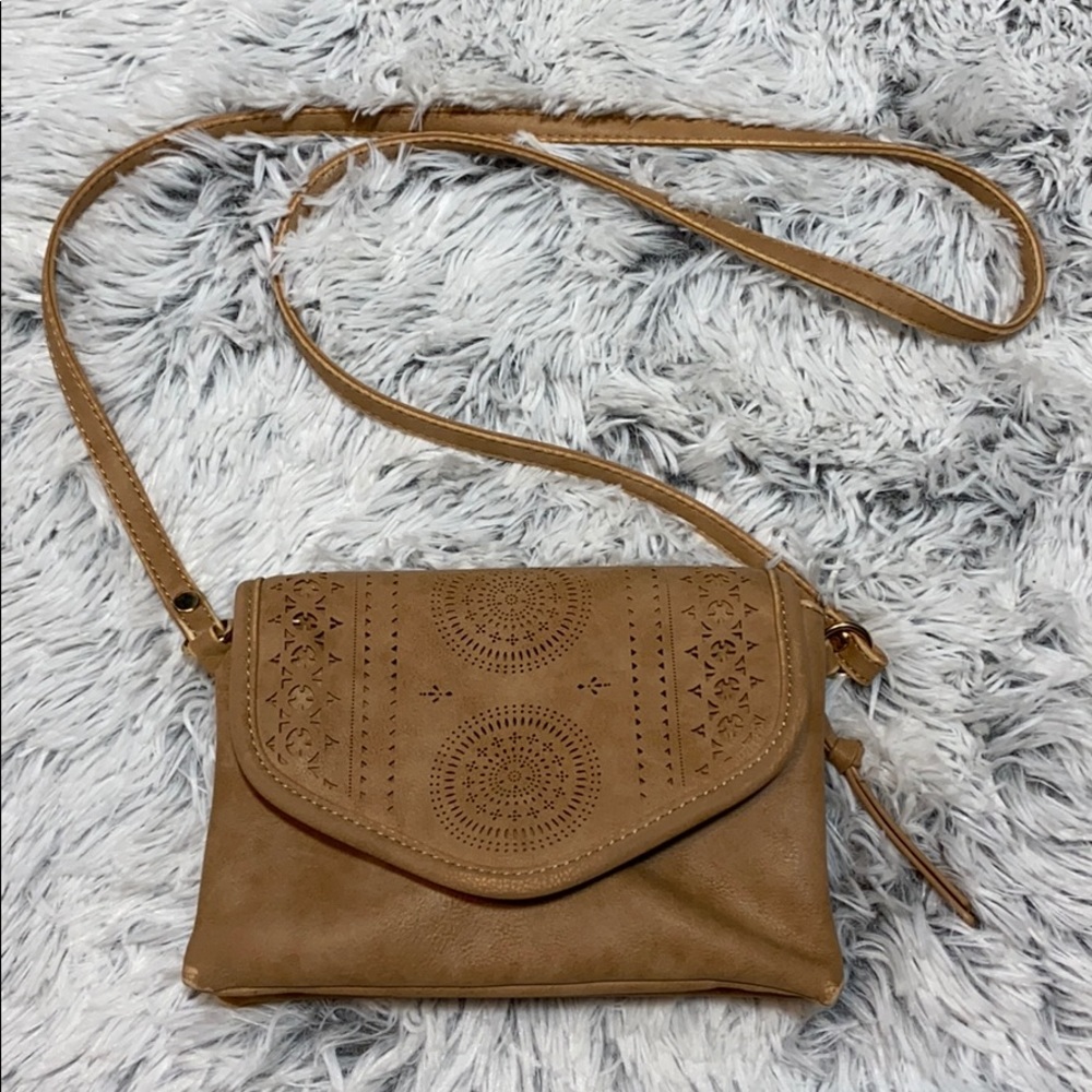 Suede Tan Crossbody Bag